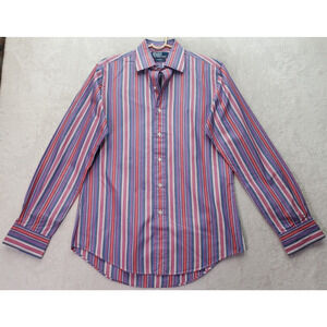 Polo by Ralph‎ Lauren Dress Shirt Men's M Multi Striped Curham Custom Fit Collar